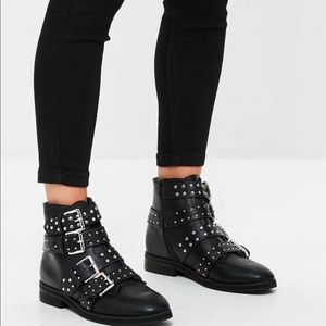 Sold. MISSGUIDED black studded BUCKLE strap ankle